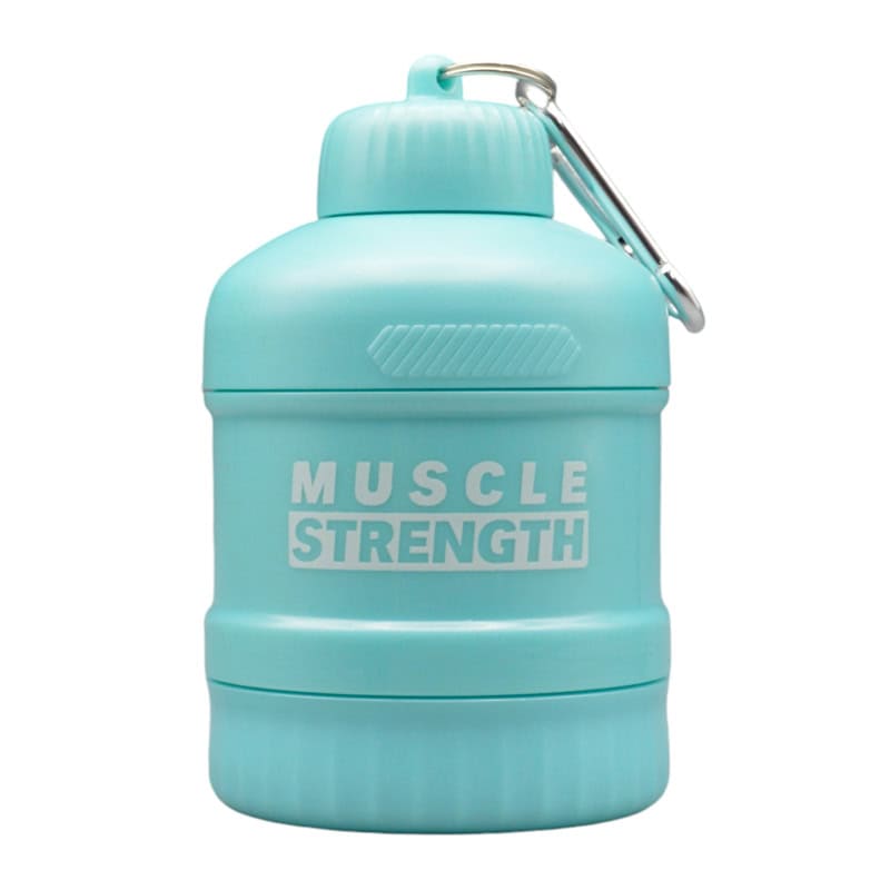 قیف پروتئین 2 تیکه MUSCLE STRENGTH آبی، سفید و مشکی رنگ 2 قیف پروتئین 2 تیکه MUSCLE STRENGTH آبی، سفید و مشکی رنگ