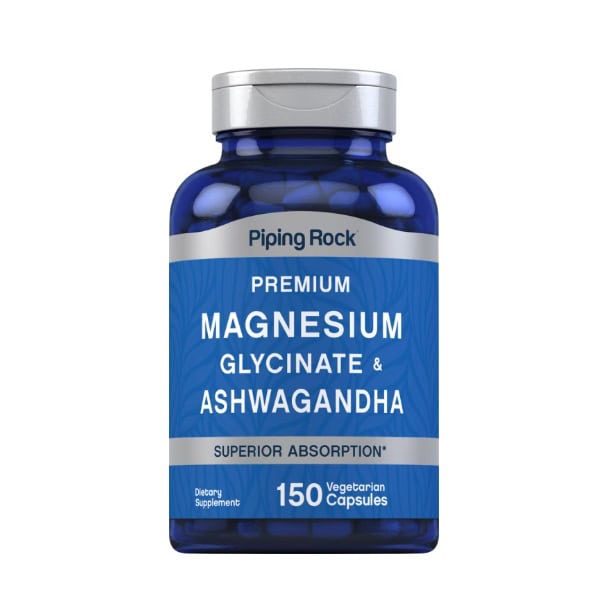 منیزیم گلیسینات و آشواگاندا پایپینگ راک 150 عددی PipingRock Magnesium Glycinate + Ashwagandha 1 منیزیم گلیسینات و آشواگاندا پایپینگ راک