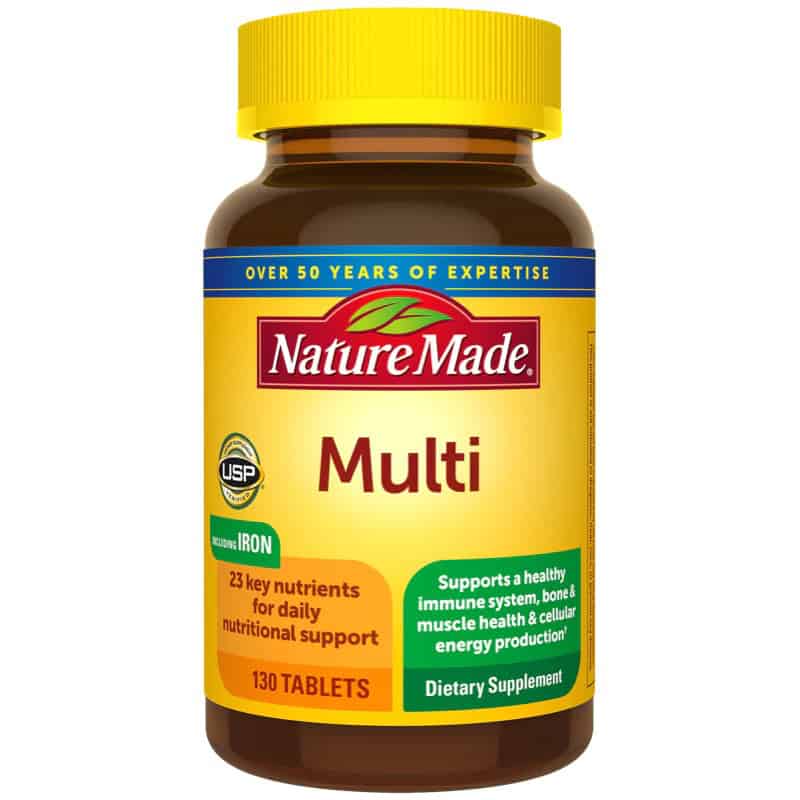 مولتی ویتامین نیچرمید 130 عددی Nature Made Multivitamin Tablets with Iron 1 مولتی ویتامین نیچرمید 130 عددی
