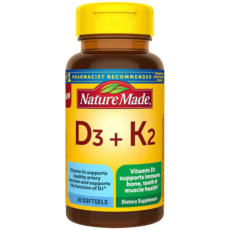 کپسول ویتامین D3 و K2 نیچرمید Nature Made Vitamin D3 + K2 1 ویتامین د3 و کا2 نیچرمید 30 عددی
