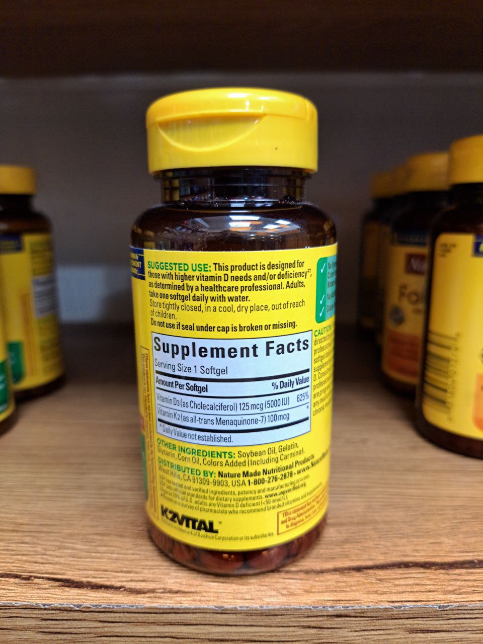 کپسول ویتامین D3 و K2 نیچرمید Nature Made Vitamin D3 + K2 6 ویتامین د3 و کا2 نیچرمید Nature Made Vitamin D3 + K2 Softgels