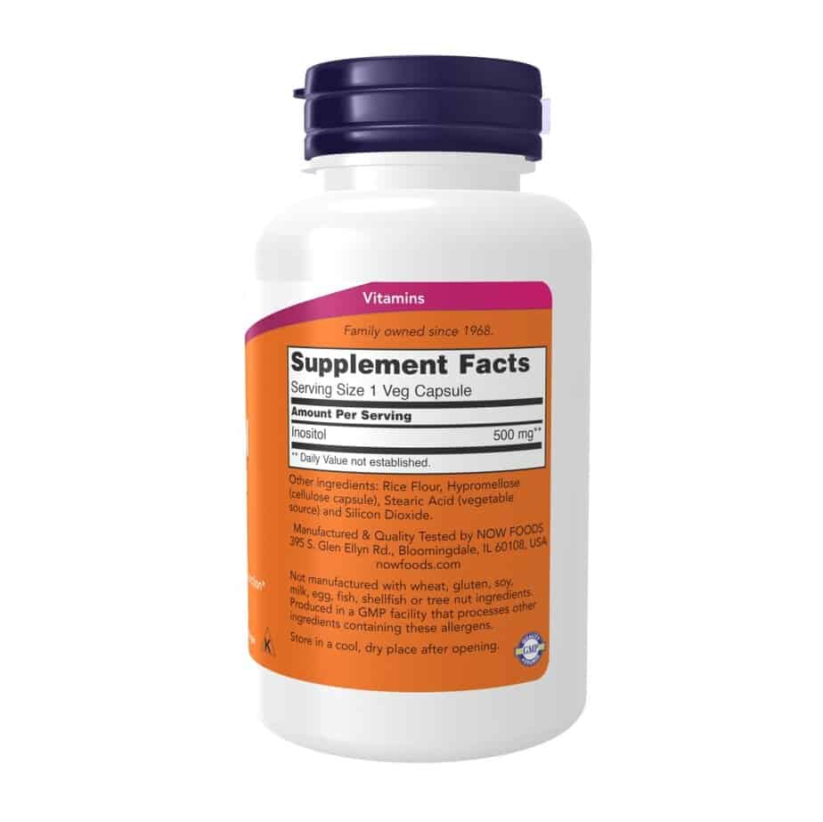 اینوزیتول 500 ناو 100 عددی NOW Inositol 500 mg Veg Capsules 4 اینوزیتول 500 ناو 100 عددی