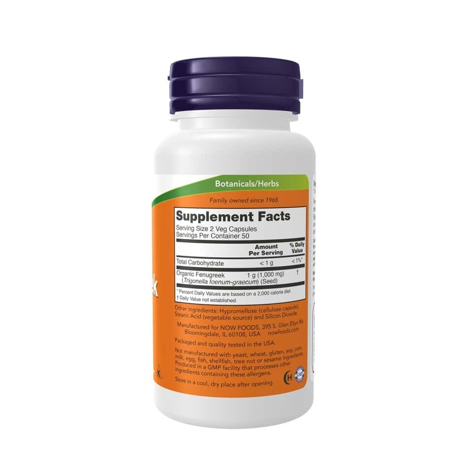 شنبلیله 500 میلی گرم ناو 100 عددی NOW Fenugreek 500 mg Veg Capsules 2 شنبلیله 500 میلی گرم ناو 100 عددی