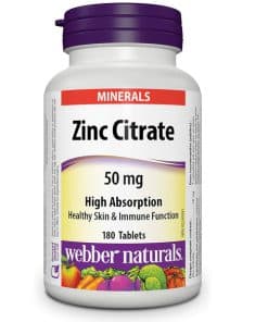 زینک سیترات وبر نچرالز 180 عدد Webber Naturals Zinc Citrate 50mg