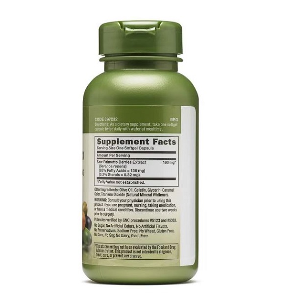 کپسول عصاره نخل اره جی ان سی GNC Saw Palmetto 2 کپسول عصاره نخل اره جی ان سی GNC Saw Palmetto