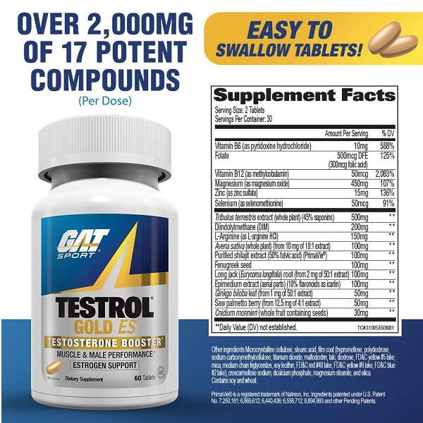 تست بوستر تسترول گلد گت اسپرت GAT SPORT Testrol Gold ES 3 تست بوستر تسترول گلد گت اسپرت GAT SPORT Testrol Gold ES