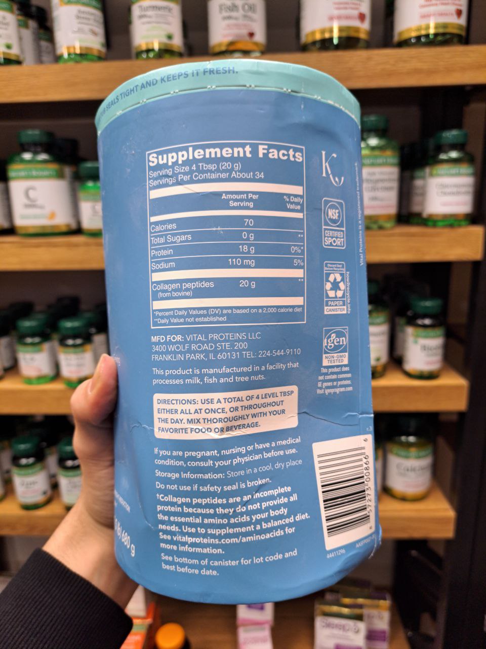 کلاژن پـِپتید ویتال پروتئینز Vital Proteins Collagen Peptides 8 کلاژن پـِپتید ویتال پروتئینز Vital Proteins Collagen Peptides