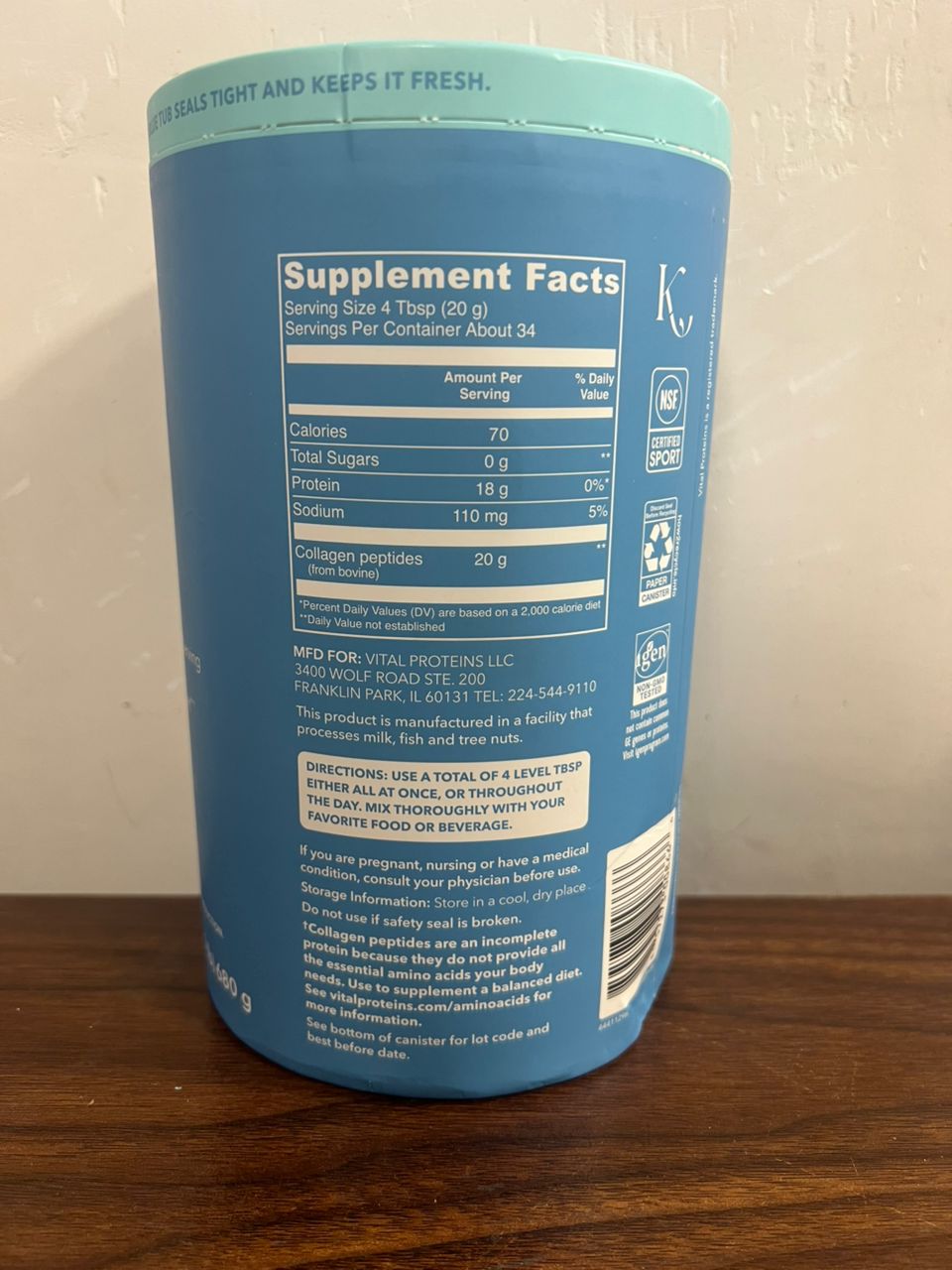 کلاژن پـِپتید ویتال پروتئینز Vital Proteins Collagen Peptides 9 کلاژن پـِپتید ویتال پروتئینز Vital Proteins Collagen Peptides