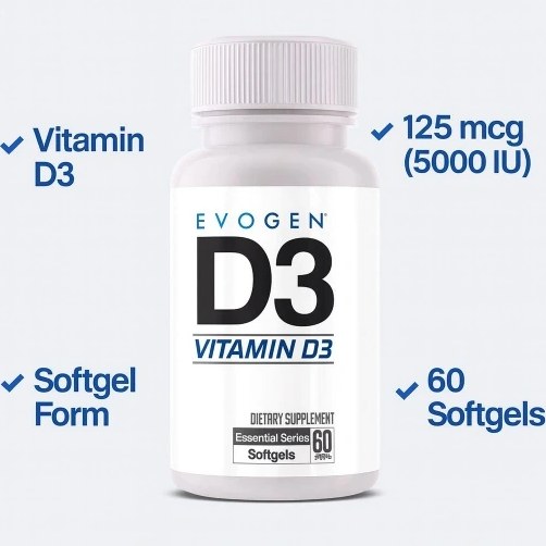 کپسول ویتامین دی ایووژن EVOGEN D3 5000IU 2 کپسول ویتامین دی ایووژن EVOGEN D3 5000IU