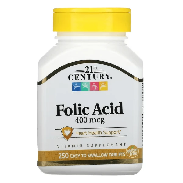 قرص اسید فولیک سنتری 21st Century Folic Acid 400mcg 1 قرص اسید فولیک سنتری 21st Century Folic Acid 400mcg