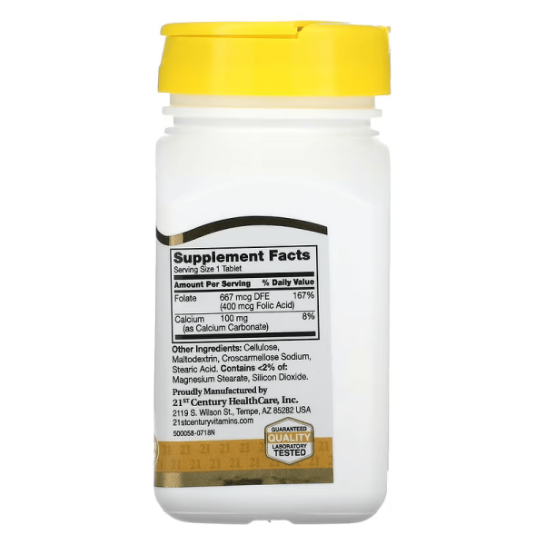 قرص اسید فولیک سنتری 21st Century Folic Acid 400mcg 4 قرص اسید فولیک سنتری 21st Century Folic Acid 400mcg