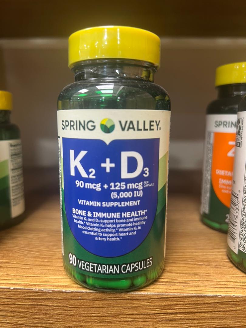 ویتامین K2 و D3 اسپرینگ والی Spring Valley Vitamin K2 + D3 2 ویتامین K2 و D3 اسپرینگ والی Spring Valley Vitamin K2 + D3