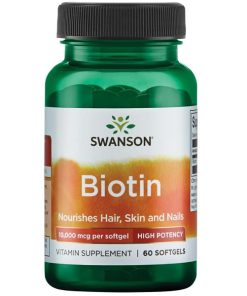 سافت ژل بیوتین سوانسون Swanson Biotin 10000mcg