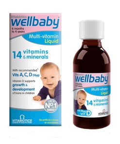 شربت مولتی ویتامین ول بیبی ویتابیوتیکس خارجی اصل Wellbaby Liquid