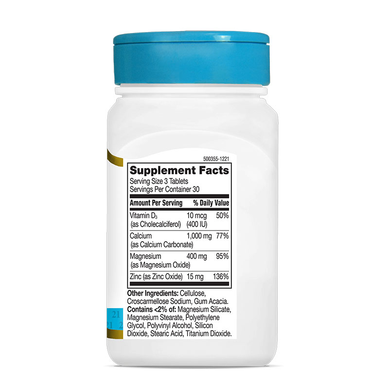 کلسیم منیزیم زینک و ویتامین د سنتری 21st Century Calcium Magnesium Zinc + D3 2 کلسیم منیزیم زینک و ویتامین D3 سنتری 21st Century Calcium Magnesium Zinc + D3