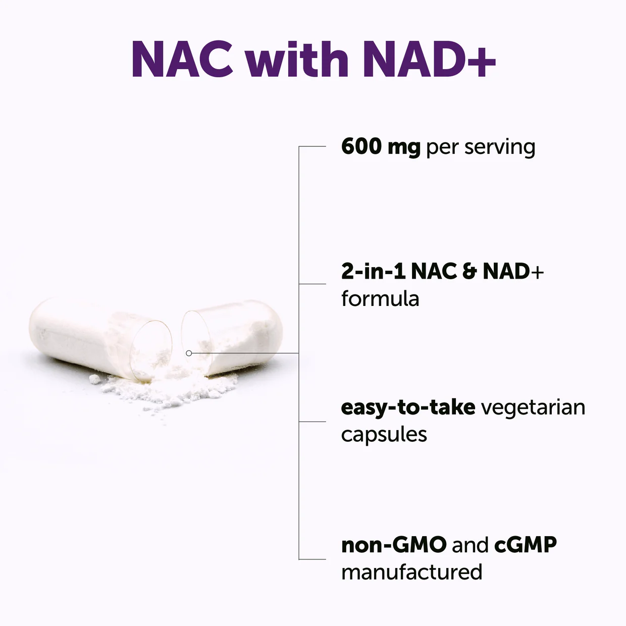 خرید کپسول NAC با NAD+ میکرو اینگریدینتس Micro Ingredients NAC with NAD+ 600mg 3 خرید کپسول NAC با NAD+ میکرو اینگریدینتس Micro Ingredients NAC with NAD+ 600mg - Image 3